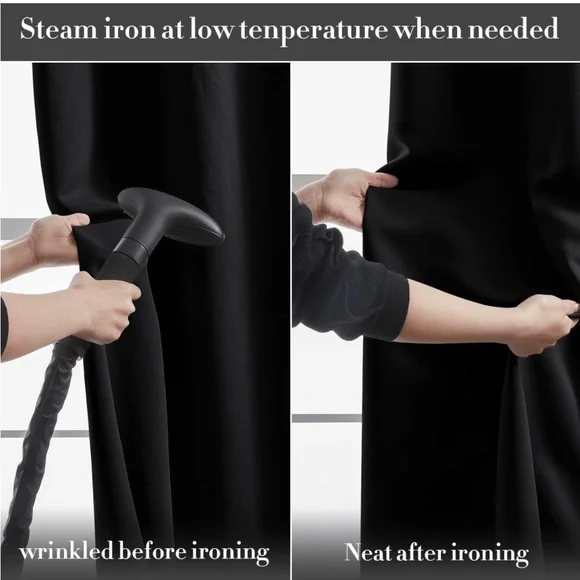 Rutterllow Darkening Blackout Curtains 2 Panel,Grommet Top(42x63 Inch, Black) - Picture 6 of 7